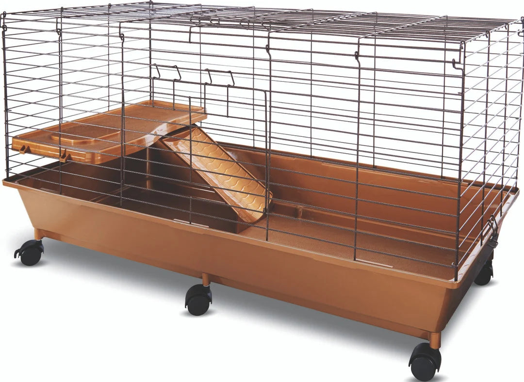 DELUXE RABBIT CAGE W/SHELF RAMP WHEELS