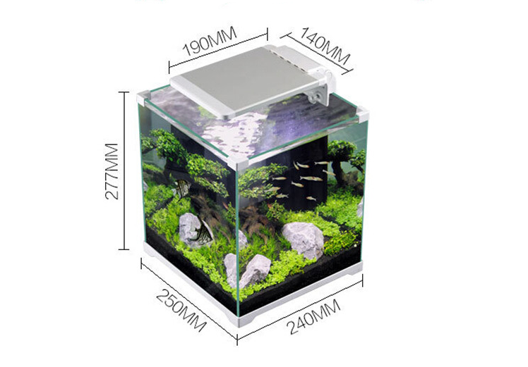 SunSun ATK-250D 4gal Nano Fish Tank w/ 6W LED Light & Internal Filter