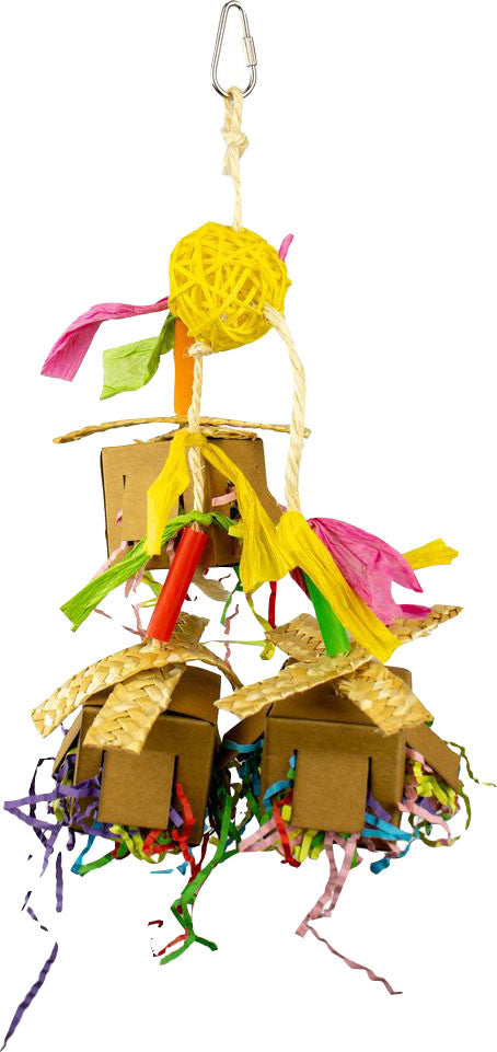 HAPPY BEAKS CONFETTI CRINKLE CUBES BIRD TOY