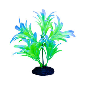 GloFish Ombre Leaf Aquarium Plant Green & White